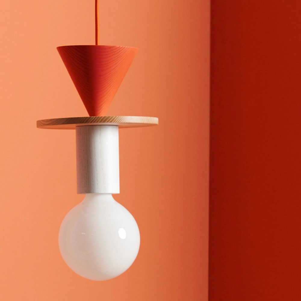 Vibrant Block Pendant Lamp - Colorful Wooden Design with Adjustable Cord for Modern Interiors 2