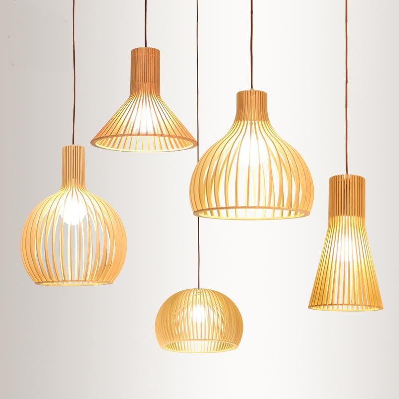 Bamboo Pendant Lamp - Asian Style Hanging Light with Elegant Design for Cozy Atmosphere 1