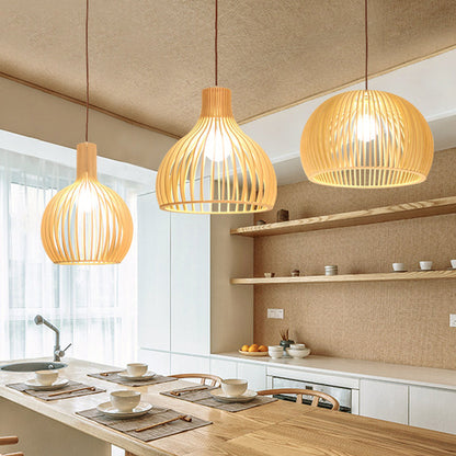 Bamboo Pendant Lamp - Asian Style Hanging Light with Elegant Design for Cozy Atmosphere 7