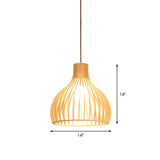Bamboo Pendant Lamp - Asian Style Hanging Light with Elegant Design for Cozy Atmosphere 24