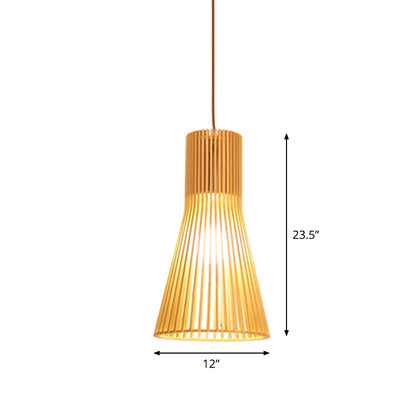 Bamboo Pendant Lamp - Asian Style Hanging Light with Elegant Design for Cozy Atmosphere 19