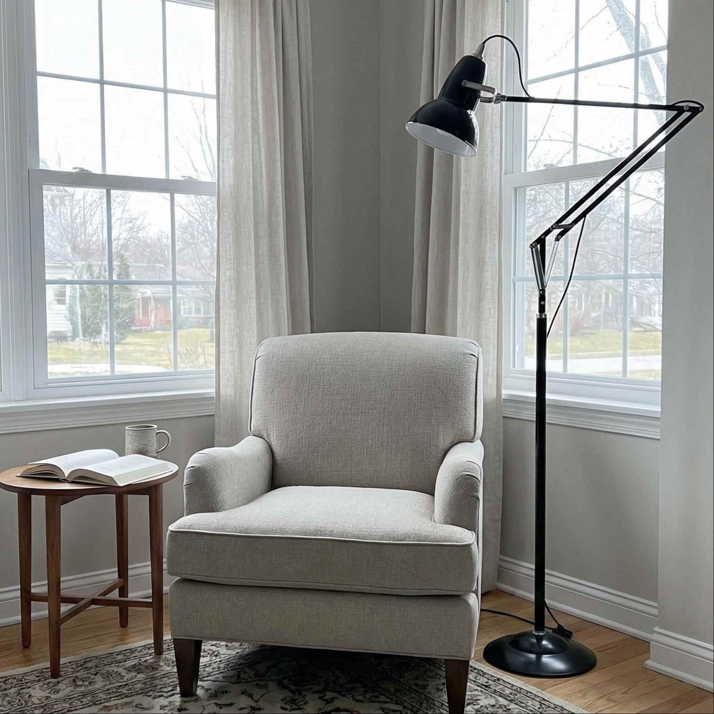 Industrial Adjustable Black Floor Lamp with Modern Design – Stylish Lighting Solution for Living Room 3