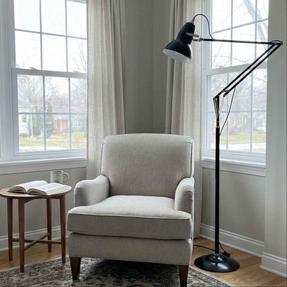 Industrial Adjustable Black Floor Lamp with Modern Design – Stylish Lighting Solution for Living Room 3