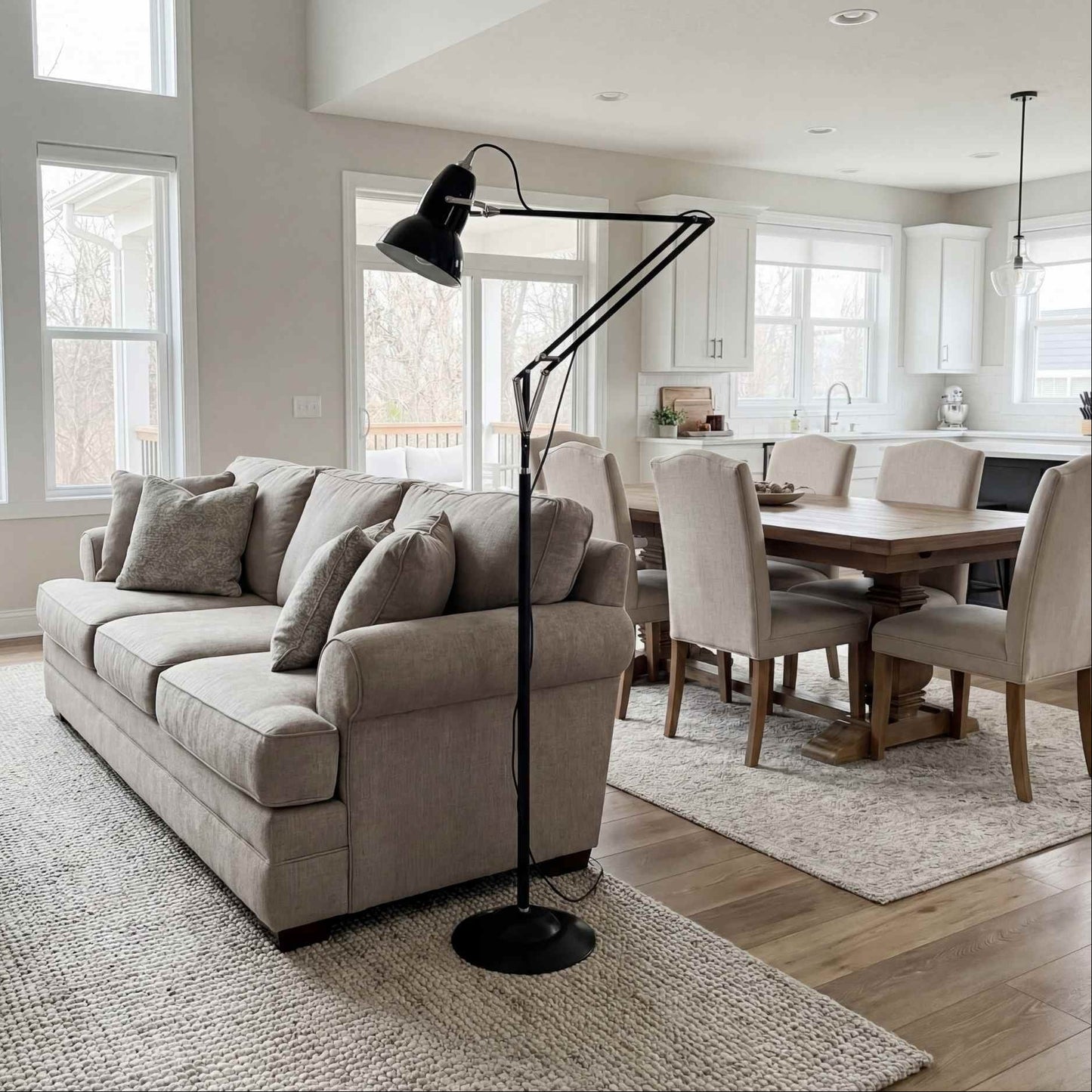 Industrial Adjustable Black Floor Lamp with Modern Design – Stylish Lighting Solution for Living Room 4