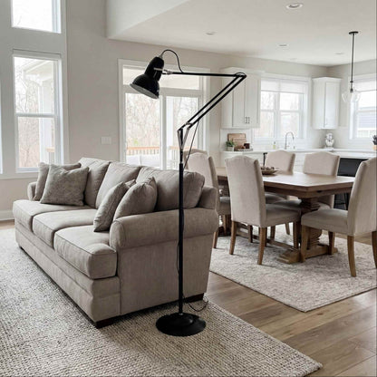 Industrial Adjustable Black Floor Lamp with Modern Design – Stylish Lighting Solution for Living Room 4