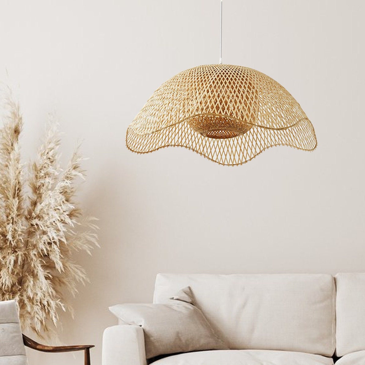 EcoChic Bamboo Pendant Lamp - Handcrafted Natural Lighting for Home Decor 2