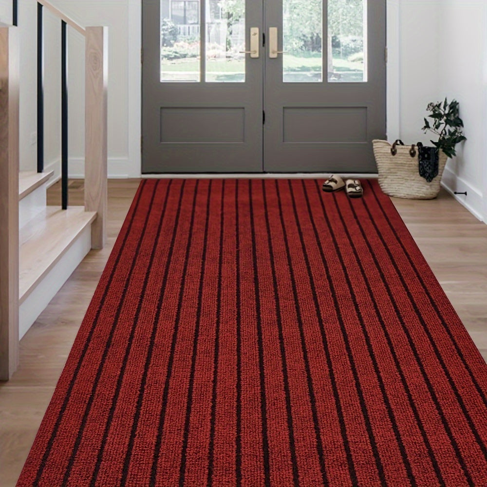 Stripe-Patterned Hallway Runner Rug - Non-Slip, Durable Design for Safety and Style 12
