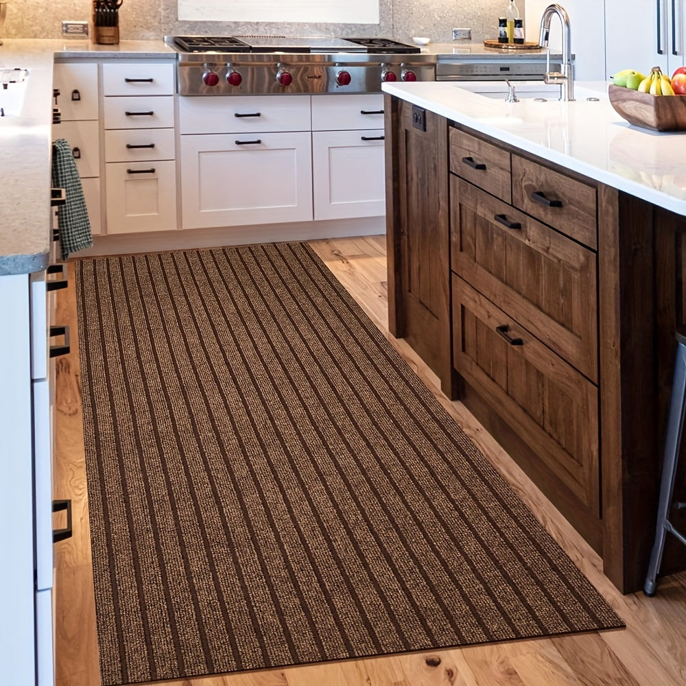 Stripe-Patterned Hallway Runner Rug - Non-Slip, Durable Design for Safety and Style 3