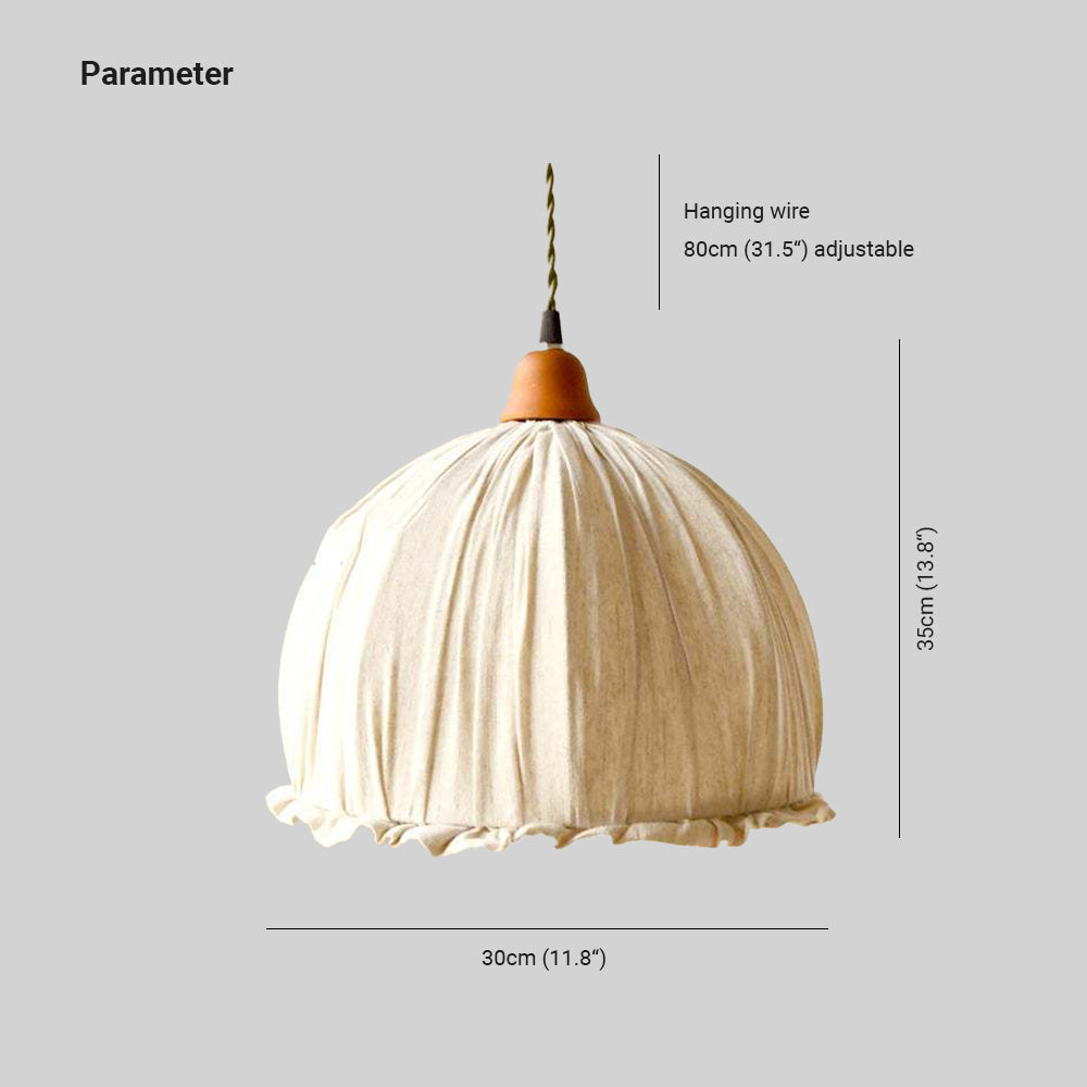 EcoLume Scandinavian LED Pendant Light - Adjustable Beige Fabric Shade for Modern Interiors 4