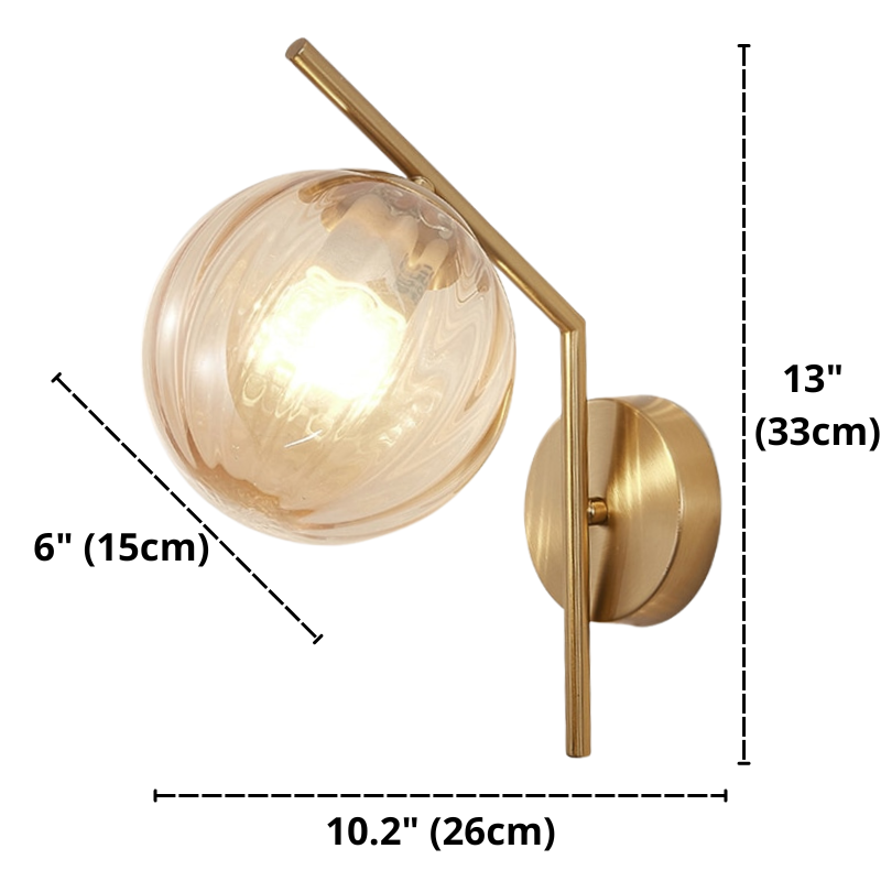 Aleta Modern Glass Globe Wall Lamp - Sleek Design with Metal Frame for Elegant Lighting 21
