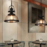 Retro Industrial Glass Pendant Lamp - Stylish Hanging Light Fixture for Warm Ambiance 5