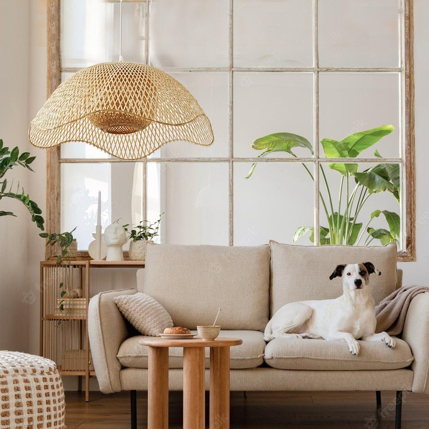 EcoChic Bamboo Pendant Lamp - Handcrafted Natural Lighting for Home Decor 3