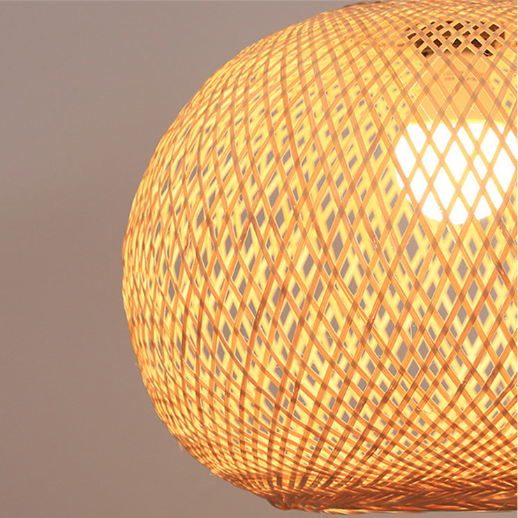 Bamboo Handwoven Pendant Lamp Shade - Lightweight Ceiling Fixture for Home Decor 11