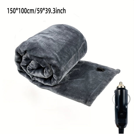 Zemra 12V Heated Car Blanket - Soft Flannel with Overheat Protection for Warmth on the Go 9