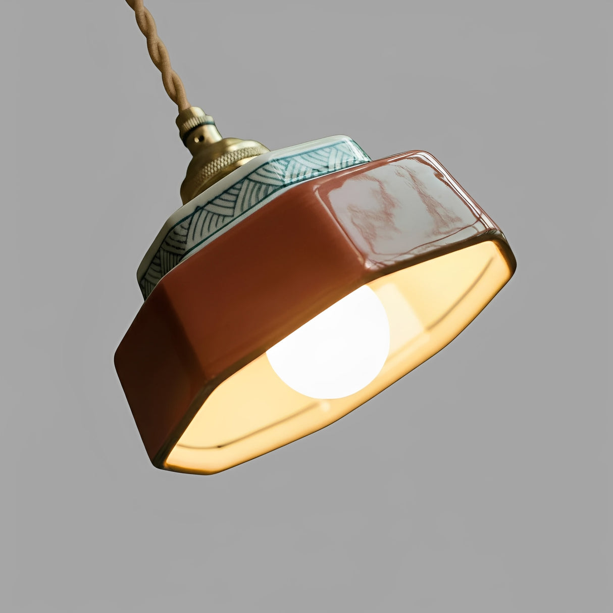 Ceramic Pendant Light - Adjustable Kitchen Pendant Lighting with Polished Copper Socket for Stylish Interiors 12