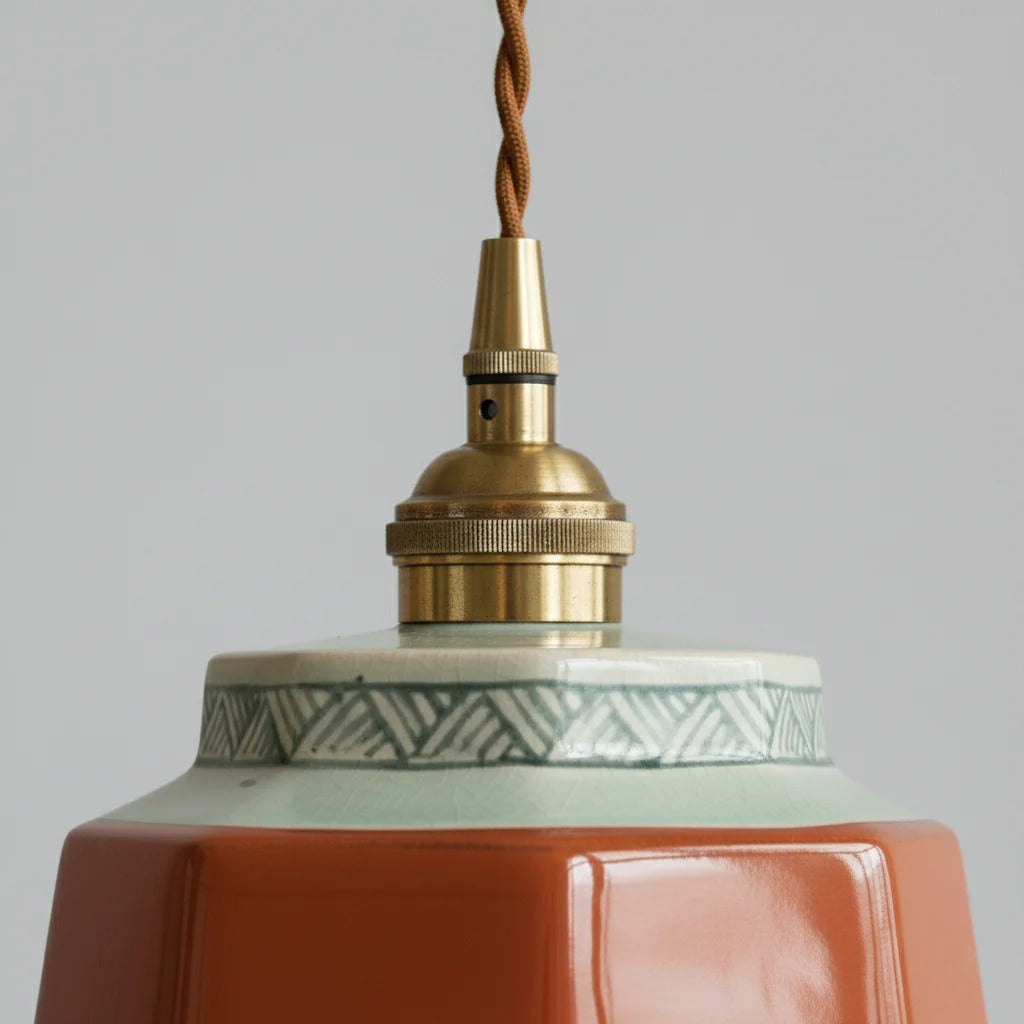 Ceramic Pendant Light - Adjustable Kitchen Pendant Lighting with Polished Copper Socket for Stylish Interiors 13