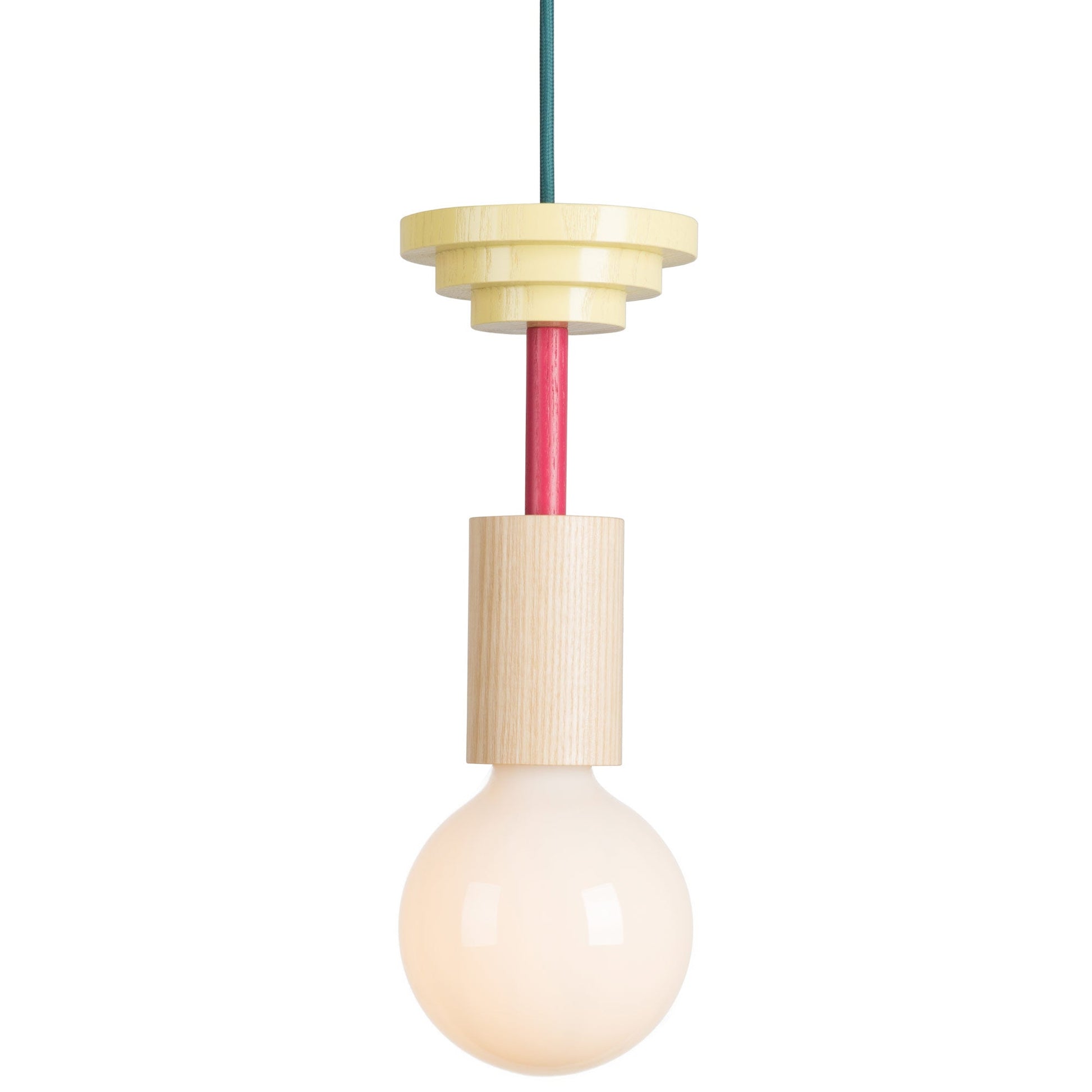 Vibrant Block Pendant Lamp - Colorful Wooden Design with Adjustable Cord for Modern Interiors 8