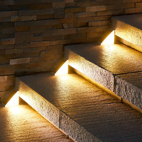 Triangular Solar Outdoor Stair Lighting - Waterproof LED Lights with Automatic Charging for Efficient Illumination 1