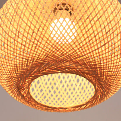 Bamboo Handwoven Pendant Lamp Shade - Lightweight Ceiling Fixture for Home Decor 12