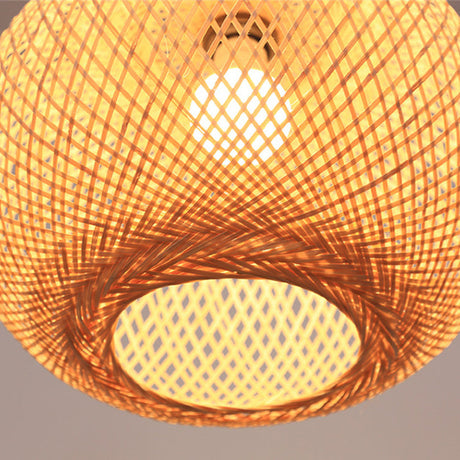 Bamboo Handwoven Pendant Lamp Shade - Lightweight Ceiling Fixture for Home Decor 12