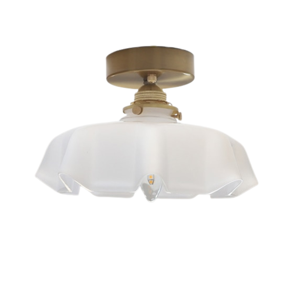 Floral Elegance Pendant Lamp - Adjustable Glass Ceiling Light with Brass Accents 4