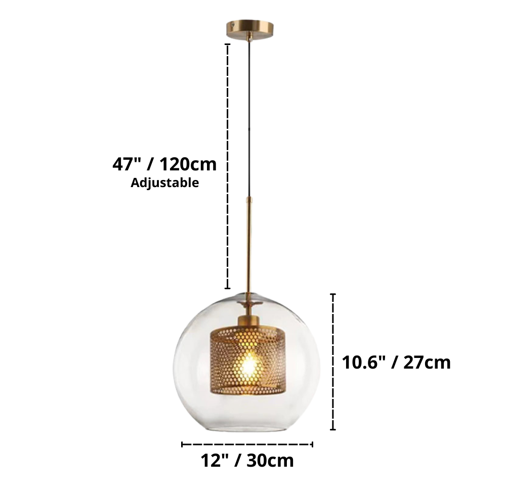 Adonia Glass Pendant Lamp - Retro Design with Honeycomb Brass Shade for Elegant Lighting 3