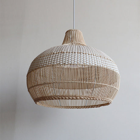 Artisan Woven Rattan Pendant Light with Softened Structure - Elegant Kitchen Pendant Lighting for Warm Ambiance 6