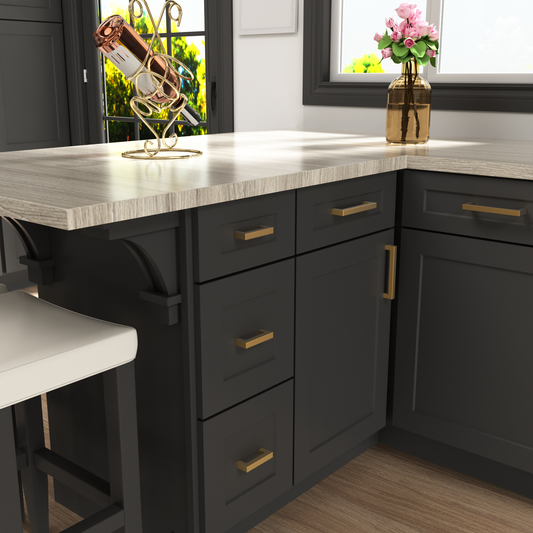 Brushed Brass Square Drawer Pulls - Durable Stainless Steel Handles for Modern Kitchens 1