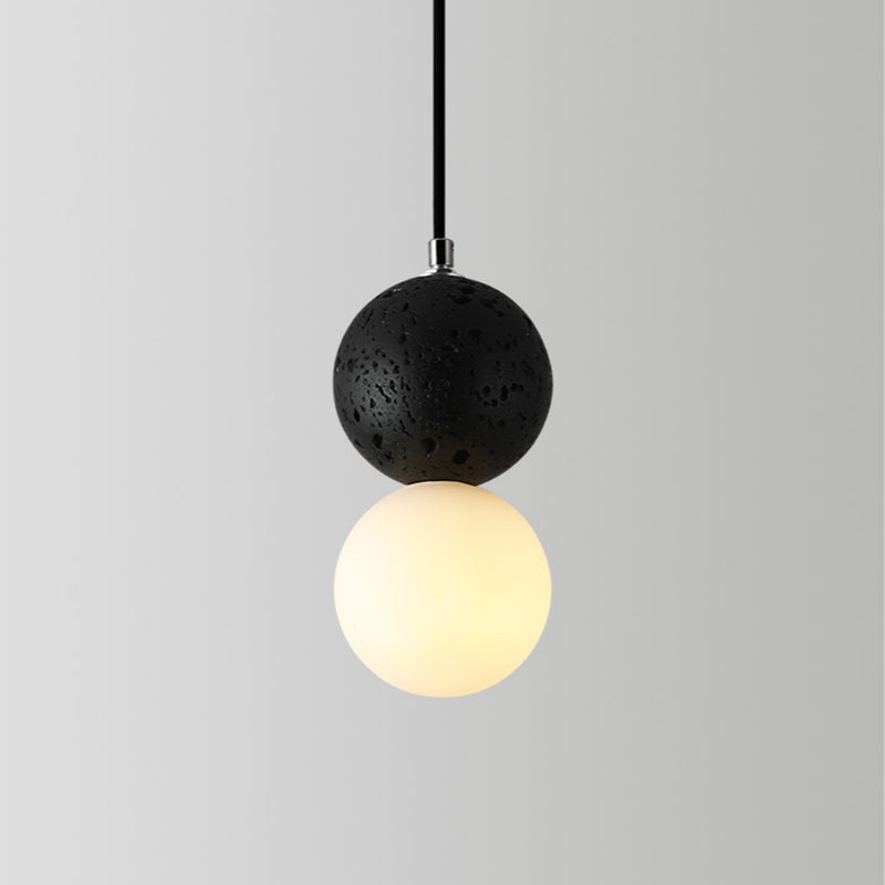 Aurora LED Pendant Light - Modern Black and White Glass Design for Dining and Kitchen 18