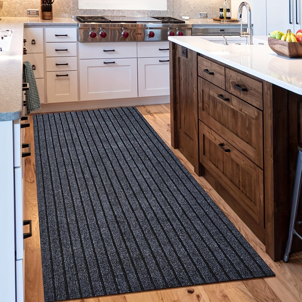 Stripe-Patterned Hallway Runner Rug - Non-Slip, Durable Design for Safety and Style 1