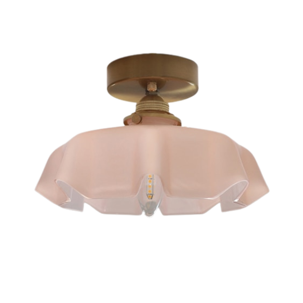 Floral Elegance Pendant Lamp - Adjustable Glass Ceiling Light with Brass Accents 28