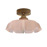 Floral Elegance Pendant Lamp - Adjustable Glass Ceiling Light with Brass Accents 28
