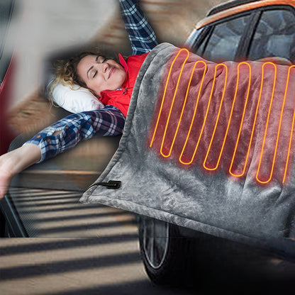 Zemra 12V Heated Car Blanket - Soft Flannel with Overheat Protection for Warmth on the Go 3