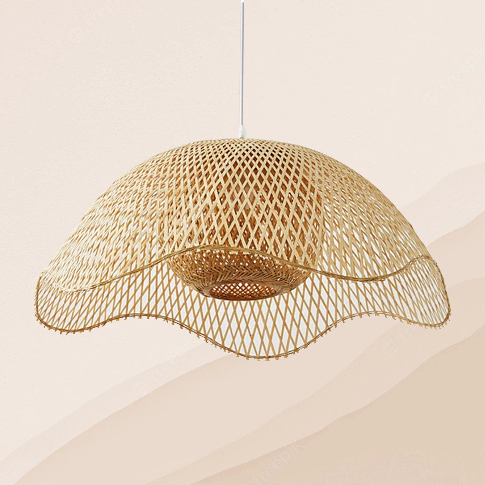 EcoChic Bamboo Pendant Lamp - Handcrafted Natural Lighting for Home Decor 8