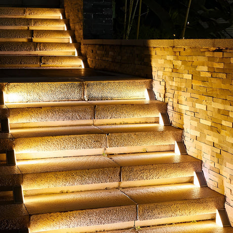 Triangular Solar Outdoor Stair Lighting - Waterproof LED Lights with Automatic Charging for Efficient Illumination 3