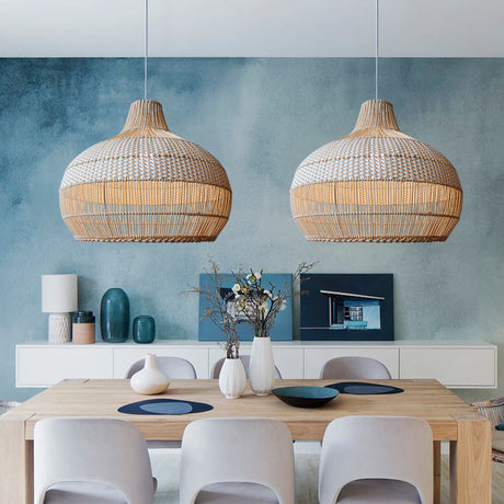 Artisan Woven Rattan Pendant Light with Softened Structure - Elegant Kitchen Pendant Lighting for Warm Ambiance 12