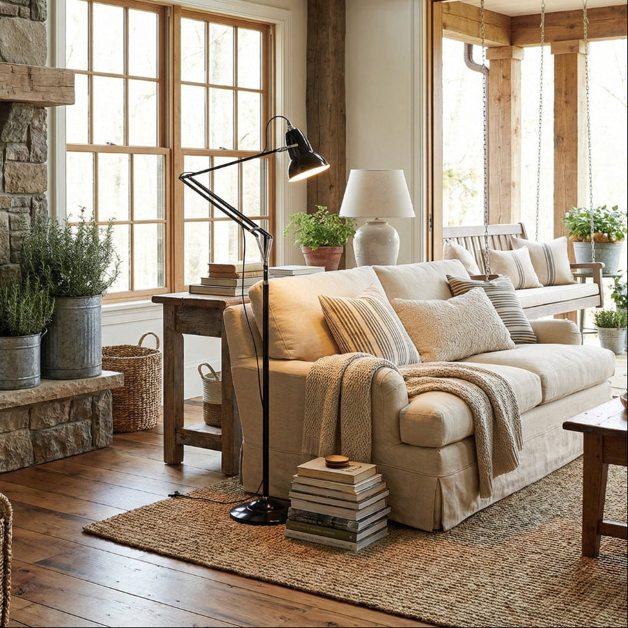 Industrial Adjustable Black Floor Lamp with Modern Design – Stylish Lighting Solution for Living Room 5