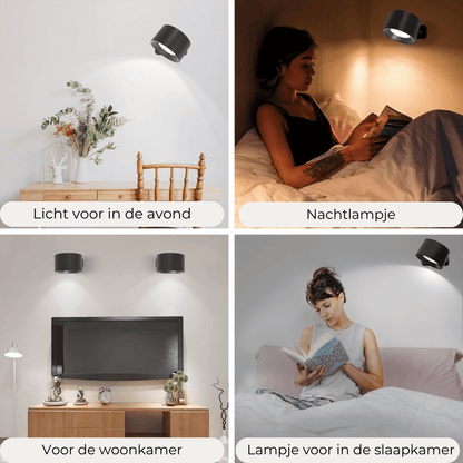 FlexiLamp Wireless Rechargeable LED Wall Lamp - 360° Illumination for Indoor & Outdoor Safety 5