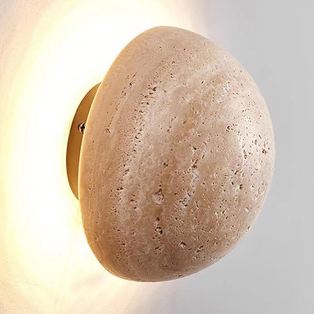 Anais Spherical Wall Lamp - Modern Travertine Design with Soft Diffused Light for Elegant Interiors 5
