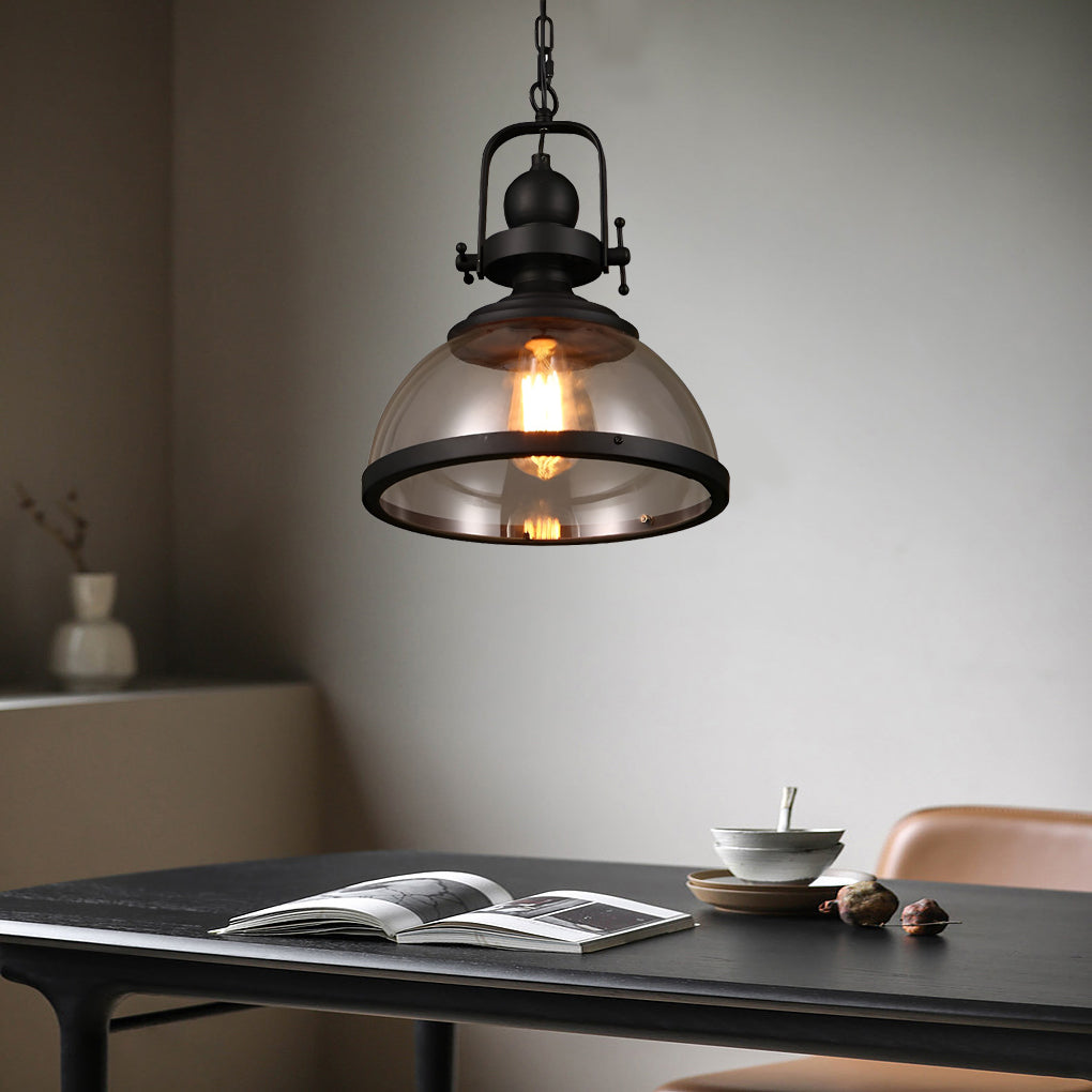 Retro Industrial Glass Pendant Lamp - Stylish Hanging Light Fixture for Warm Ambiance 2
