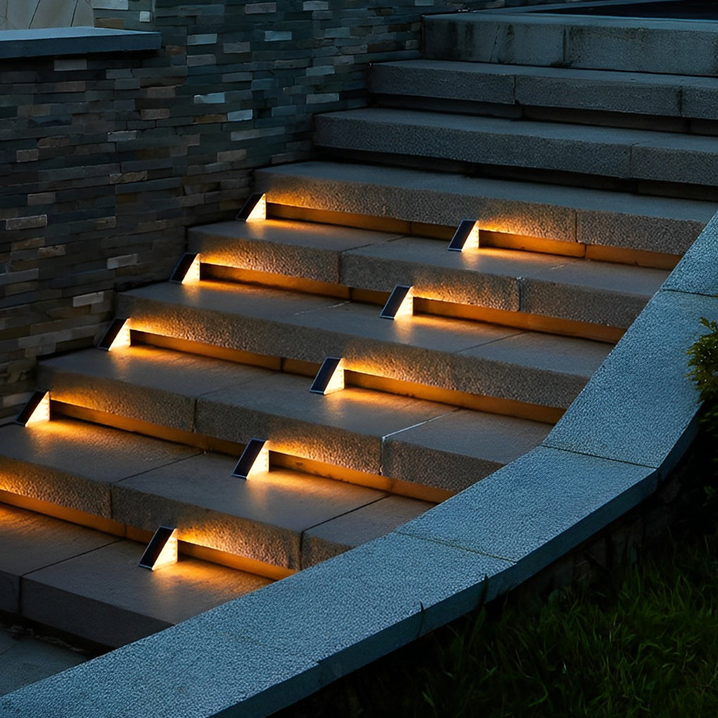Triangular Solar Outdoor Stair Lighting - Waterproof LED Lights with Automatic Charging for Efficient Illumination 7