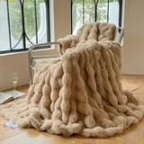 Luxurious Fleece Blanket - Plush Faux Rabbit Fur Throw for Cozy Comfort and Warmth 4