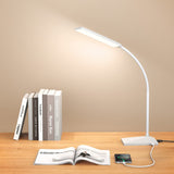 Vansuny LED Desk Lamp with USB Charging, 5 Color Modes, 6 Brightness Levels, Flexible Gooseneck, White