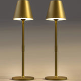 Timjorman LED Table Lamp, Rechargeable 4000mAh, 3 Brightness Levels, Metal, Bronze, 2 Pack
