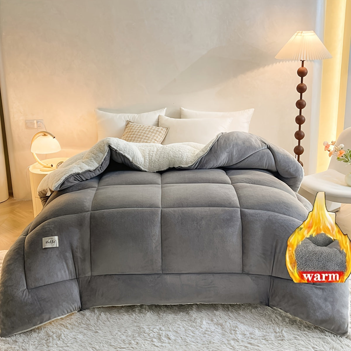 Cozy Lodge Sherpa Fleece Duvet - Double-Sided Warm Bedding for Ultimate Comfort 4