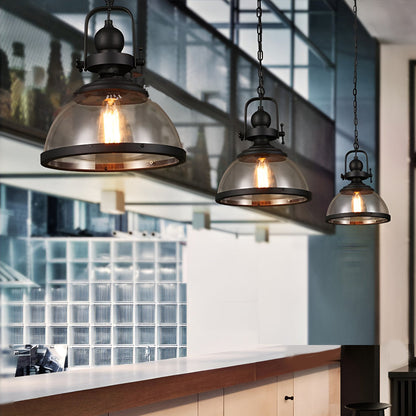 Retro Industrial Glass Pendant Lamp - Stylish Hanging Light Fixture for Warm Ambiance 4