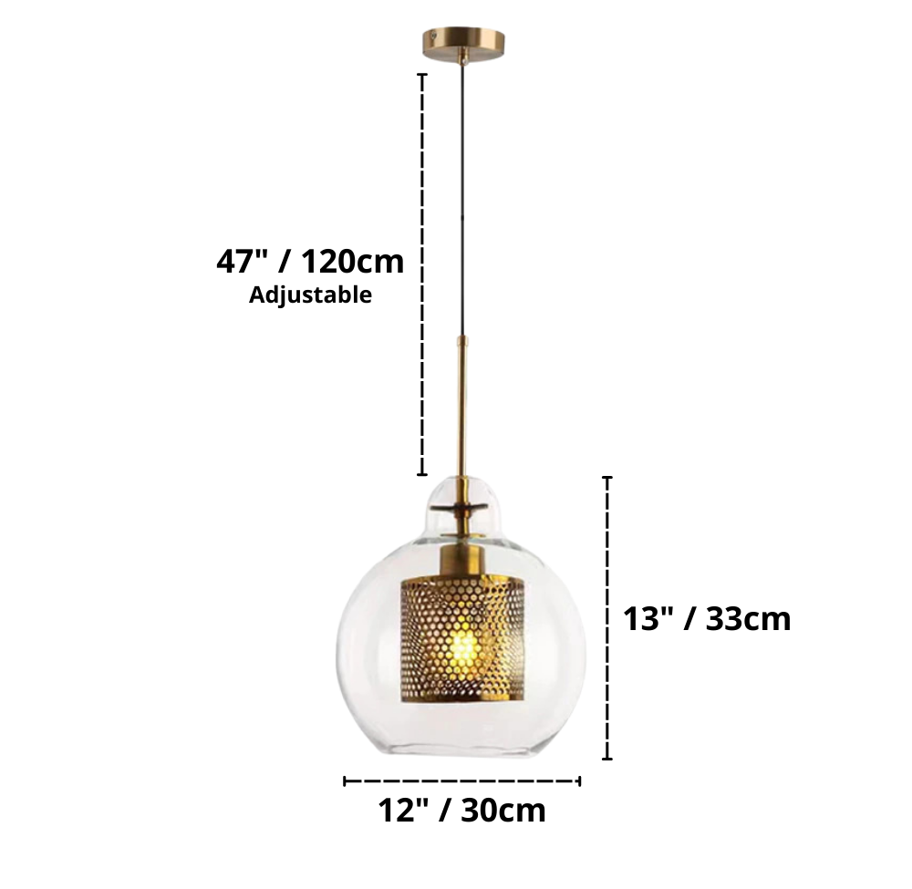 Adonia Glass Pendant Lamp - Retro Design with Honeycomb Brass Shade for Elegant Lighting 7