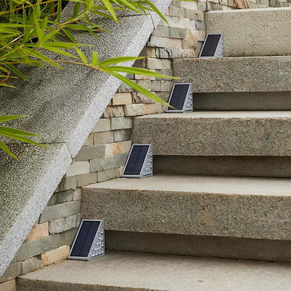 Triangular Solar Outdoor Stair Lighting - Waterproof LED Lights with Automatic Charging for Efficient Illumination 8