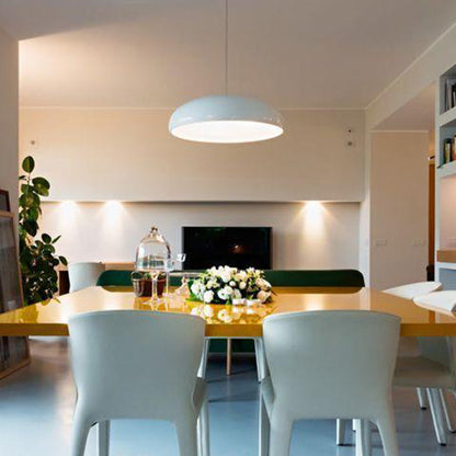 Celestia Round LED Pendant Lamps - Modern White Metal Lighting for Bedrooms & Living Rooms 3