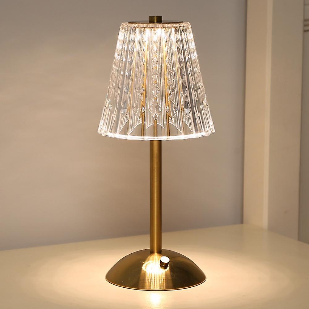AuraLux Golden Crystal Table Lamp - Dimmable LED Touch Control for Elegant Lighting 8